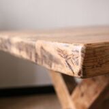 Solid wood farmhouse table