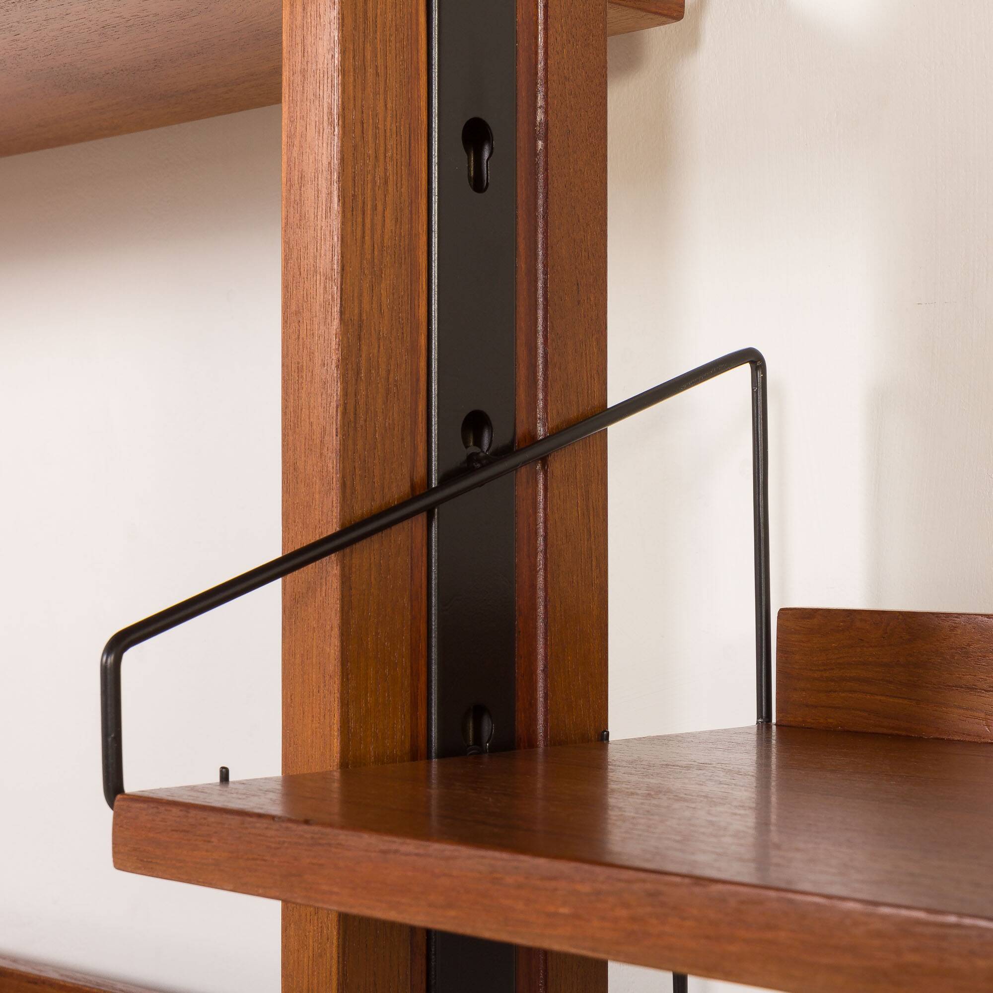 Italian mid century floor to ceiling teak wall unit or room divider, 1960