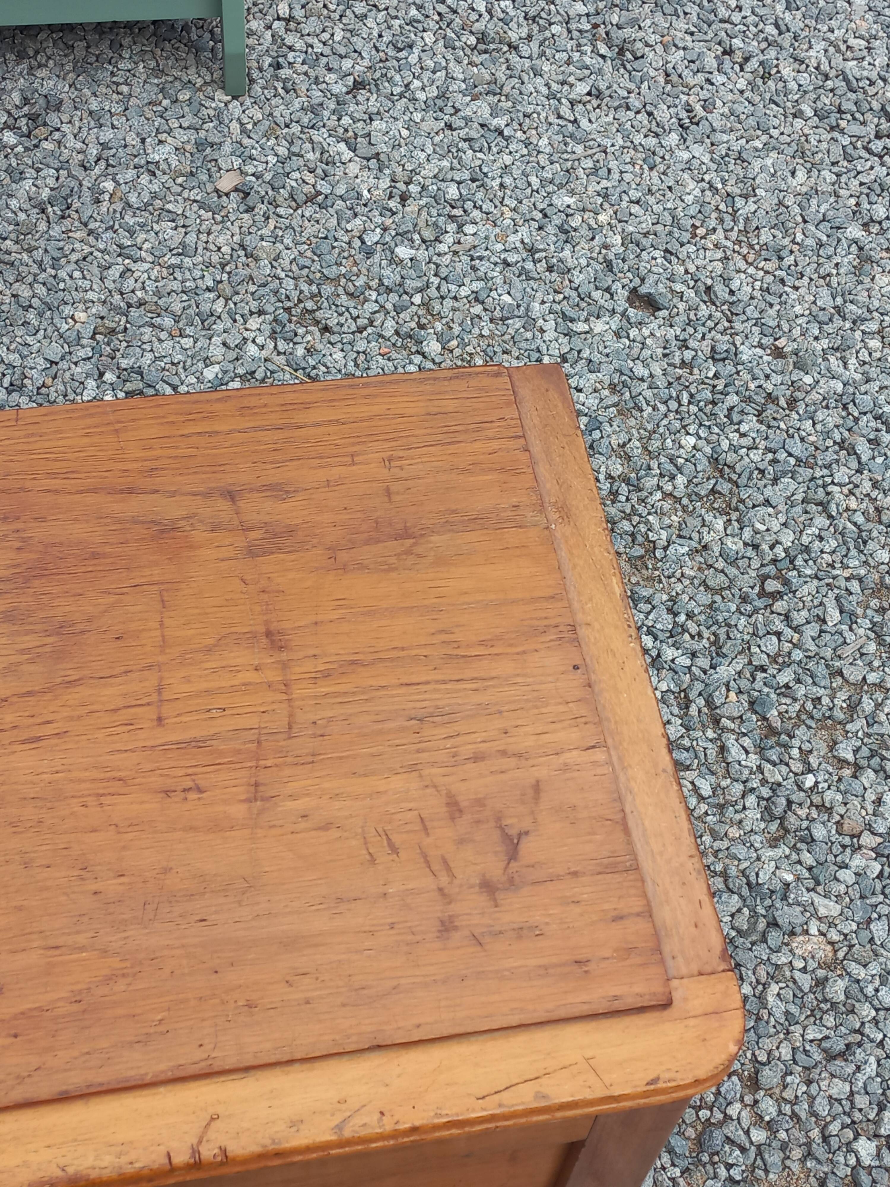 Vintage 1950s oak chest with compass feet