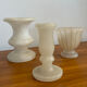 Trio de 3 bougeoirs vintage en albâtre