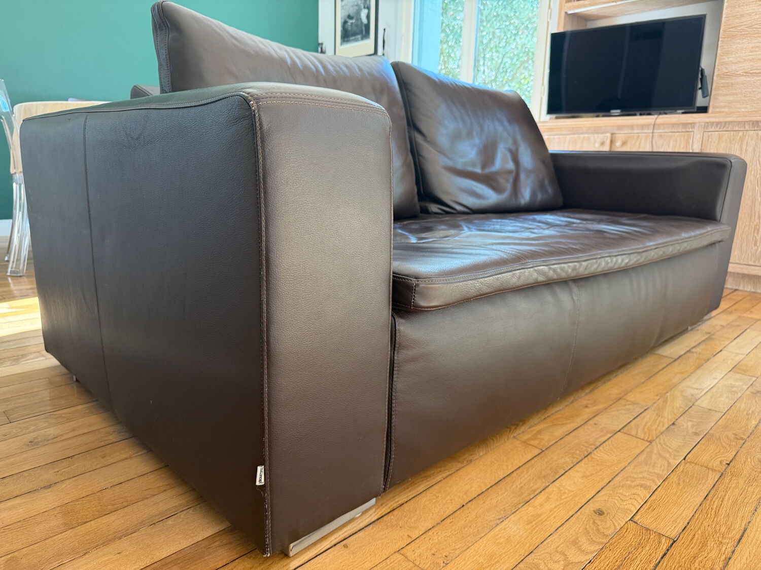 Bo concept chocolate leather 3-seater sofa, very good condition