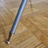 Vintage metal and glass tripod pedestal, brass base, 50s-60s