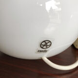 Daruma white glass bedside lamps by Sergio Asti for Candle, 1960s