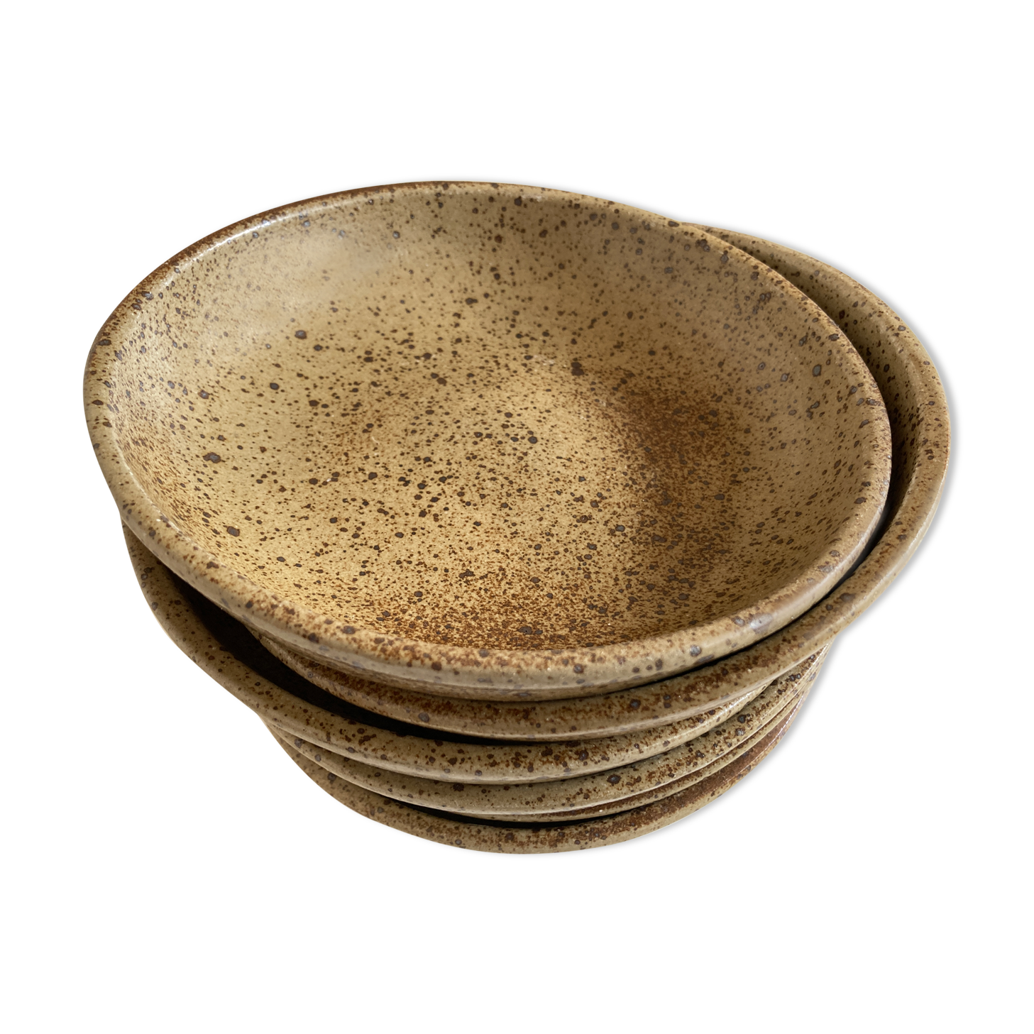 Set de 6 assiettes calotte en grès de potier