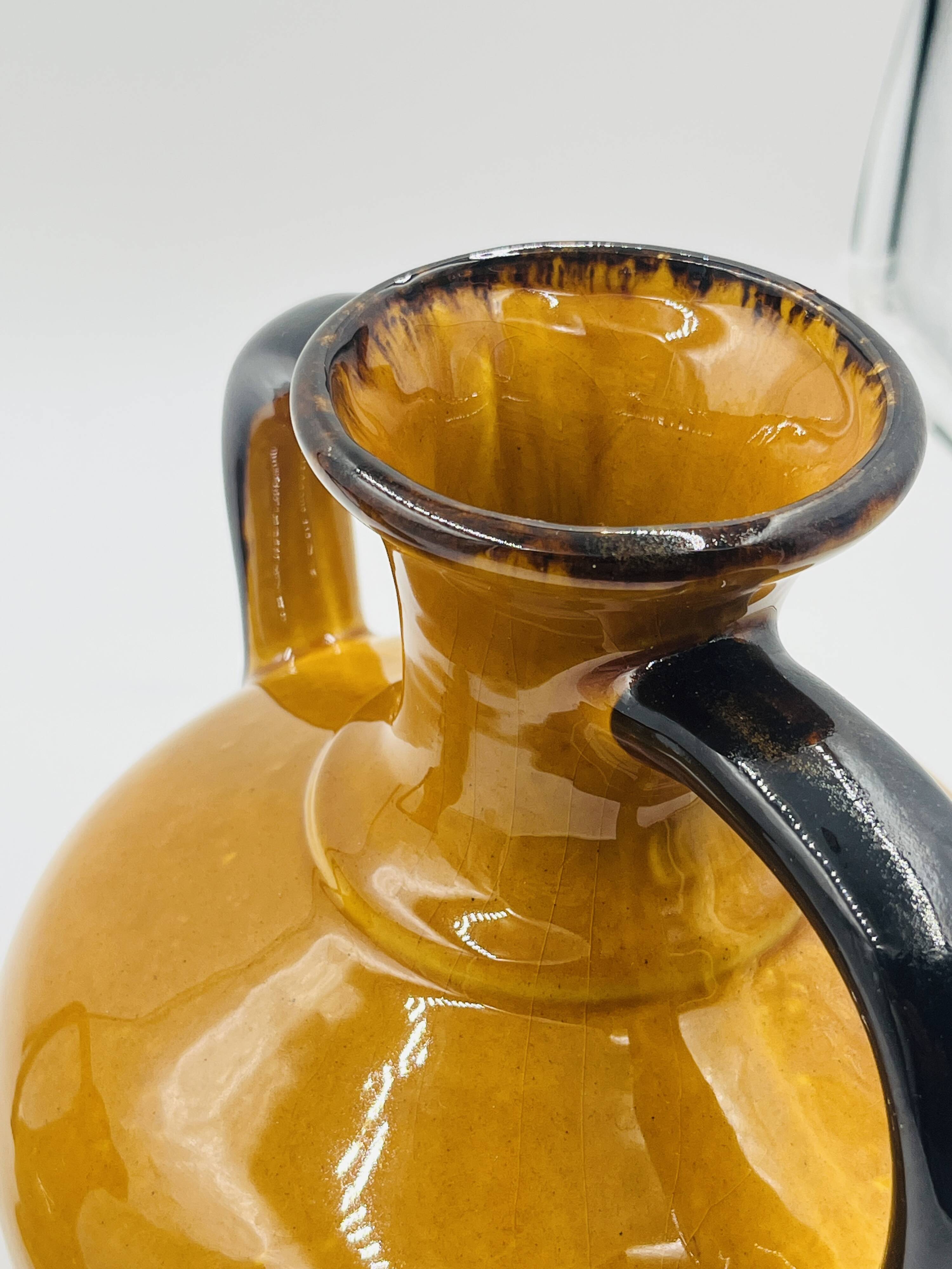 Duo de Vases Vintage Coulobres en Céramique Ocre