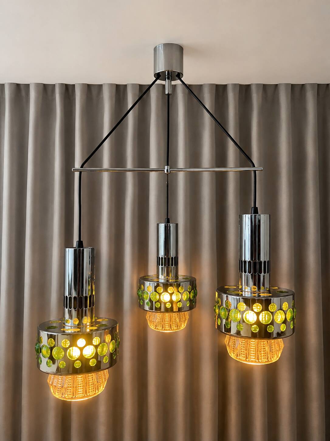 Massive Space Age Chrome Chandelier – 1970s