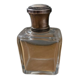 Flacon de parfum ancien bouchon en métal argenté