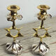 Pair of silver-plated candlesticks