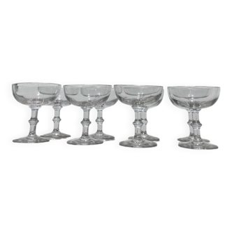 8 antique blown glass cocktail glasses
