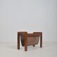 Danish vintage magazine holder in teak with leather, 1970s