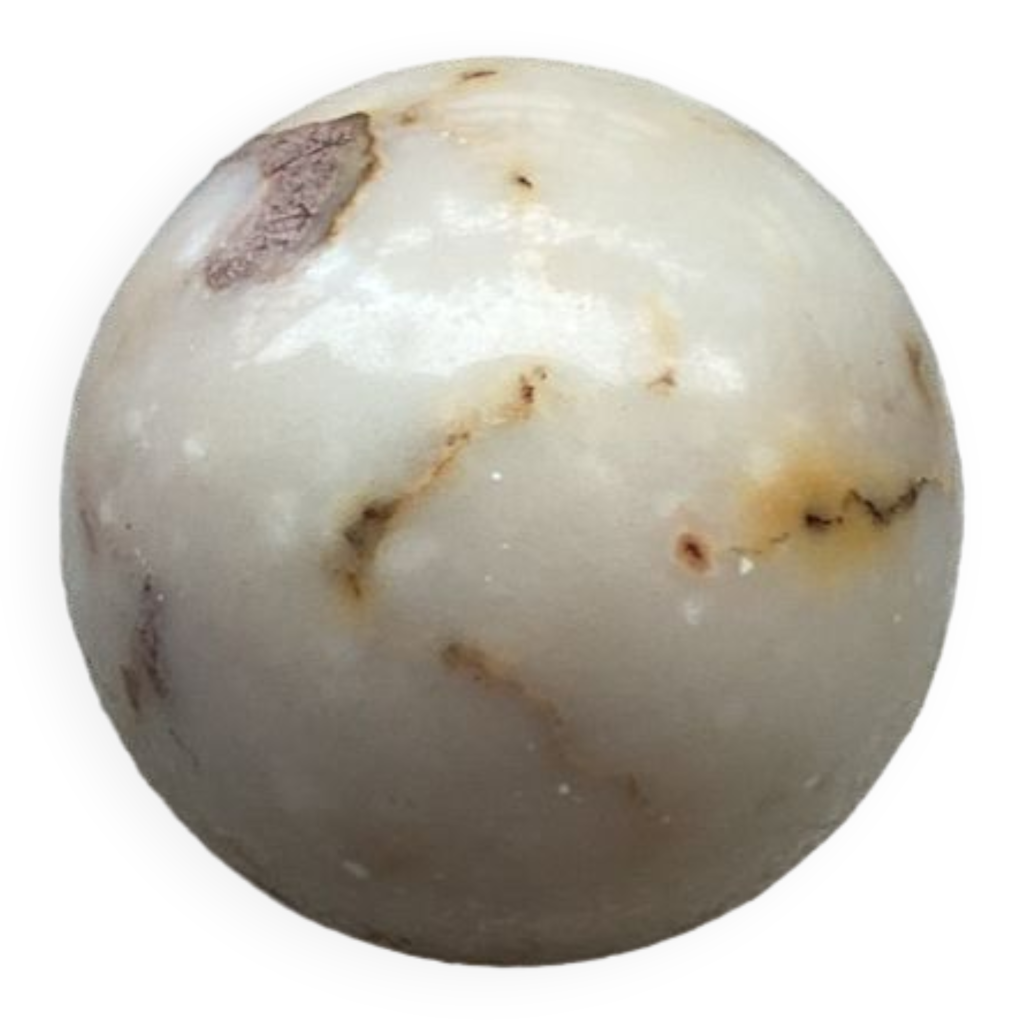 Sphère en marbre blanc