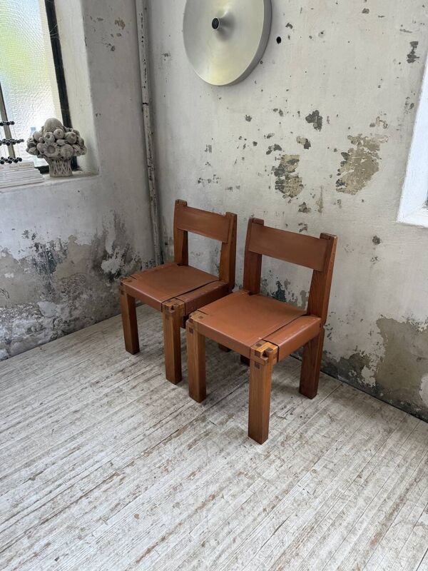 Paire de chaises Pierre Chapo S11