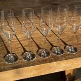 Set of 5 large champagne flutes