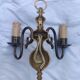 Set of 5 identical wall sconces in aged bronze, Dutch style.