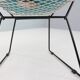 Chaise Diamond de Harry Bertoia en métal blanc et noir et assise en cuir neuf