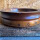Vintage Carved Wood Pocket Box with Brass Inlays #D883