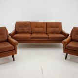 Ensemble de salon Svend Skipper des années 1960 en cuir, Danemark