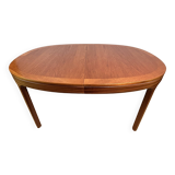 Table à manger extensible ovale en teck vintage rétro du milieu du siècle par Nathan
