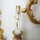 Pair of Lucien Gau bronze wall lamps with three arms Rockery style