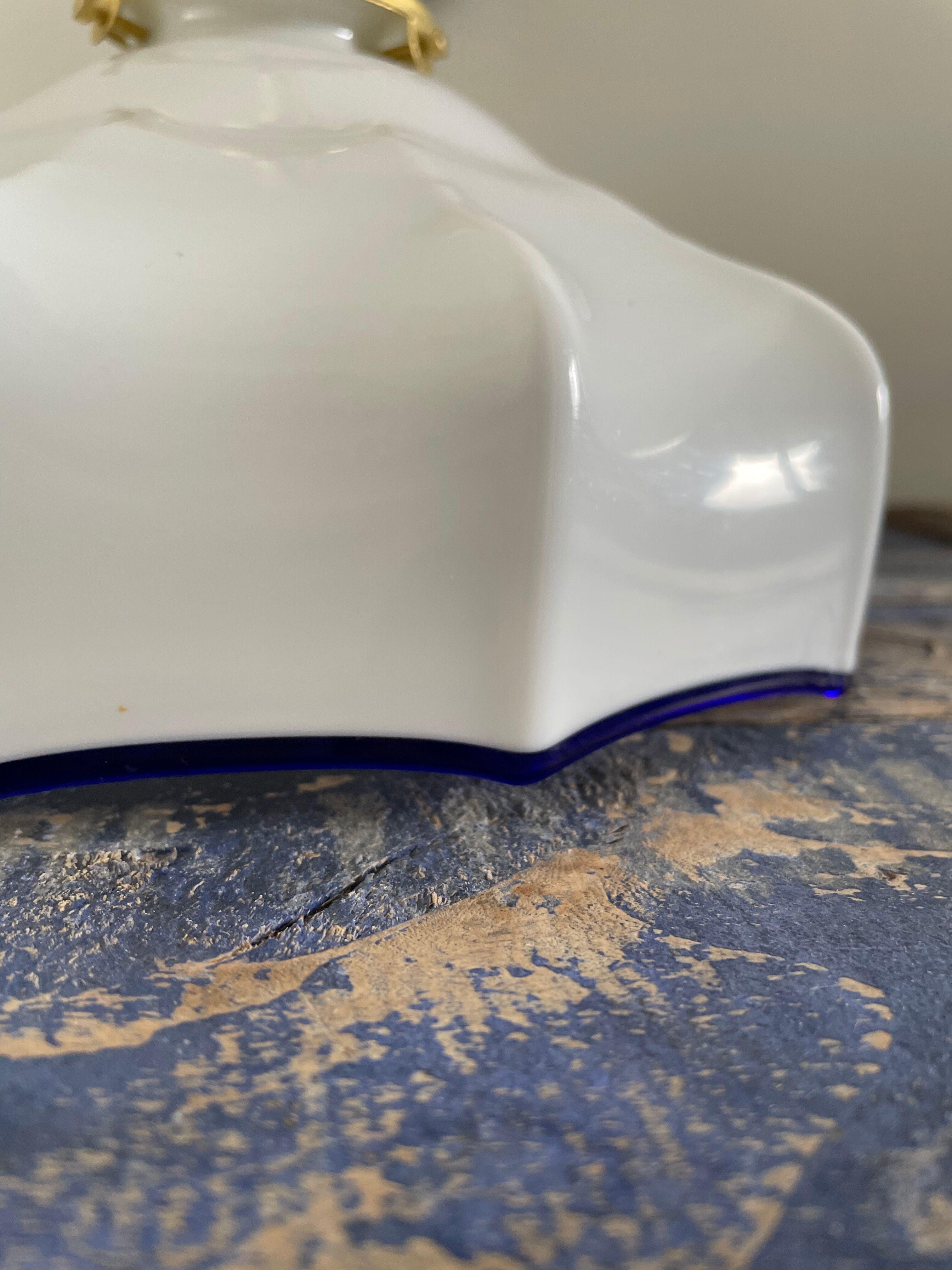 Vintage white opaline wall lamp