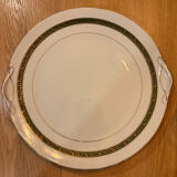 Complete old service in green and gold Limoges porcelain.