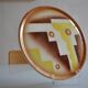 Art deco ceramic dish with geometric decor