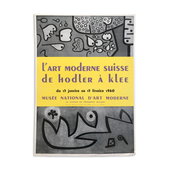 Affiche originale L'Art moderne suisse de Holder à Klee, Musée national d'art moderne, 1960