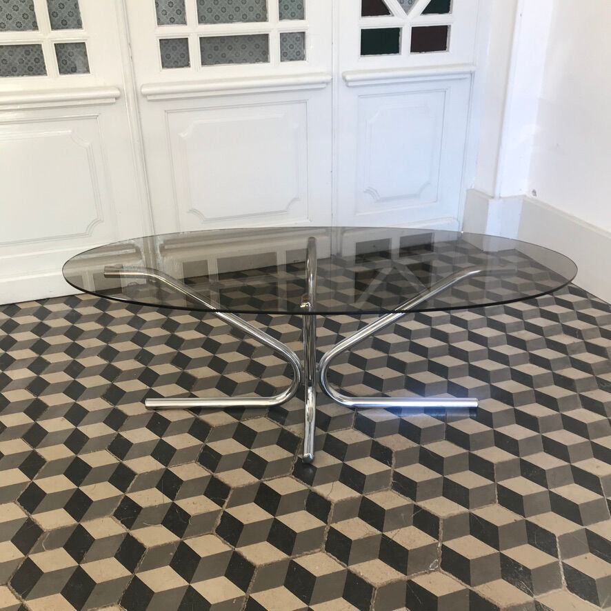 Vintage coffee table smoked glass