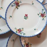 Suite of 6 plates in earthenware of Sarguemine