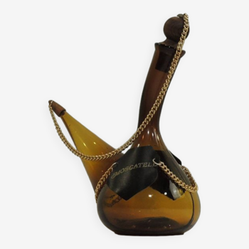 Porron en verre ambré /Décanteur/Carafe/Pichet/vintage