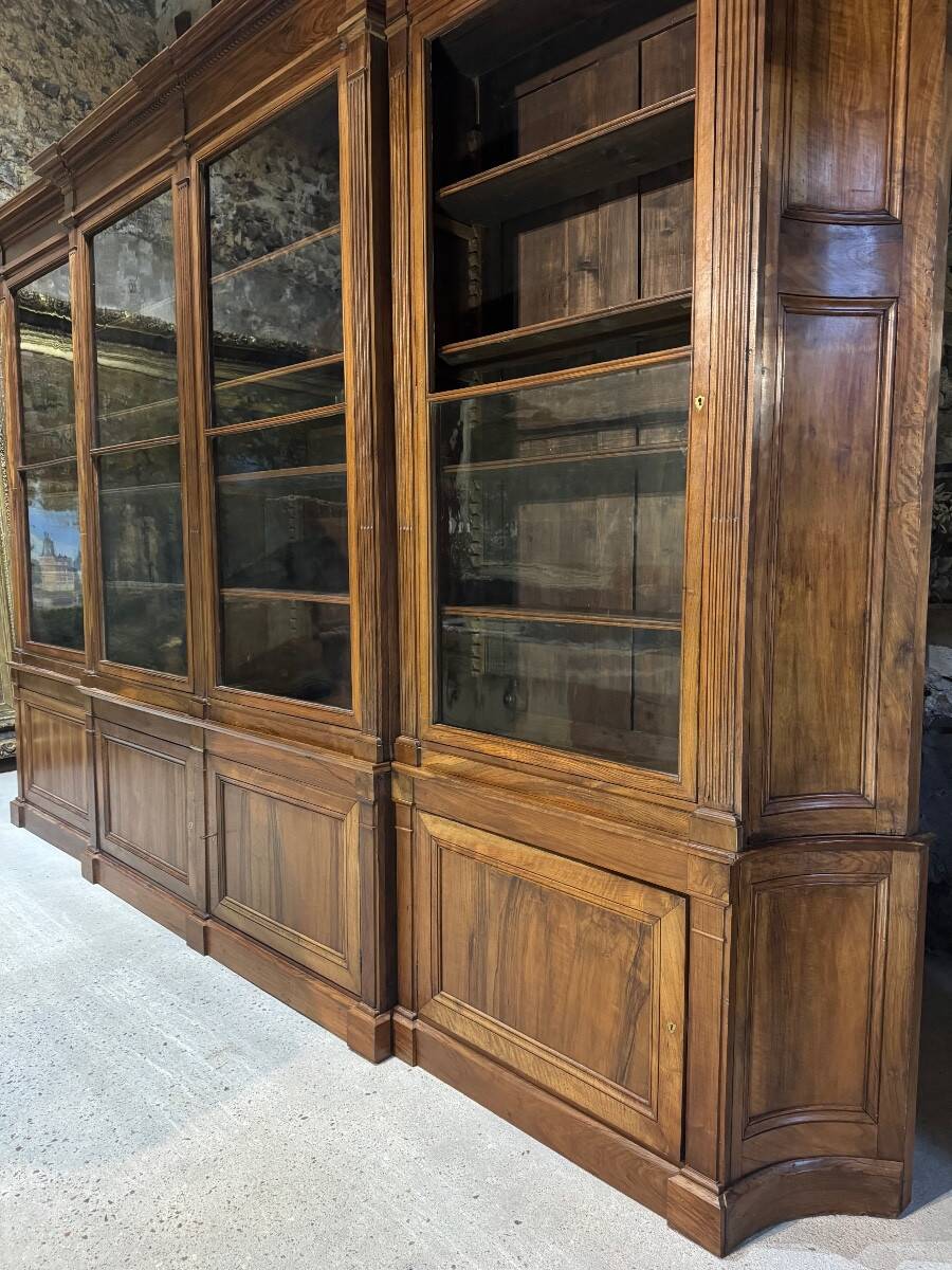 Louis XVI style library from the late 18th century in walnut.