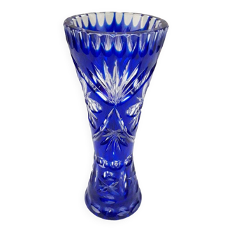 Blue crystal vase