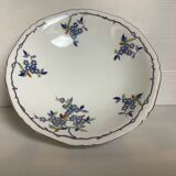 Ancien plat pied douche liseré argenté fleurs myosotis