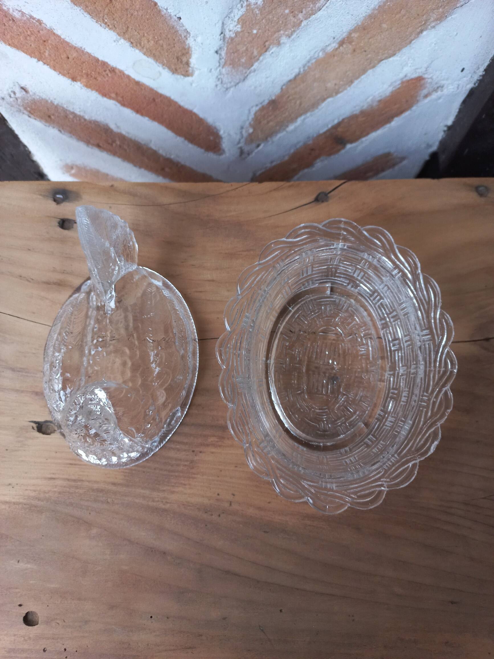 Bonbonnière sucrier poule verre 1920