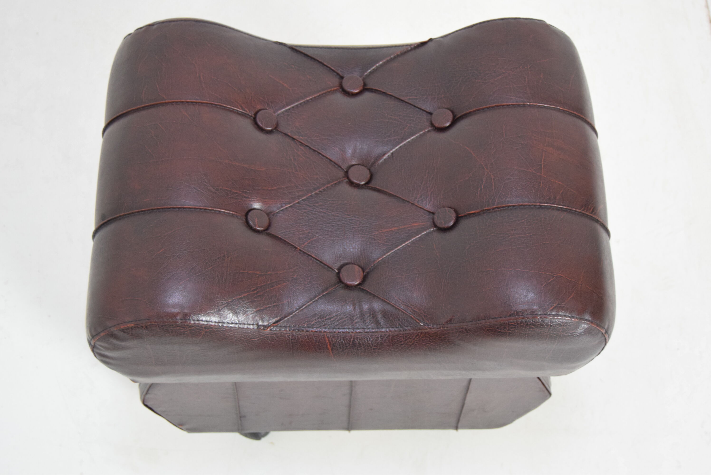 Mid-century leatherette stool with wheels, 1970
