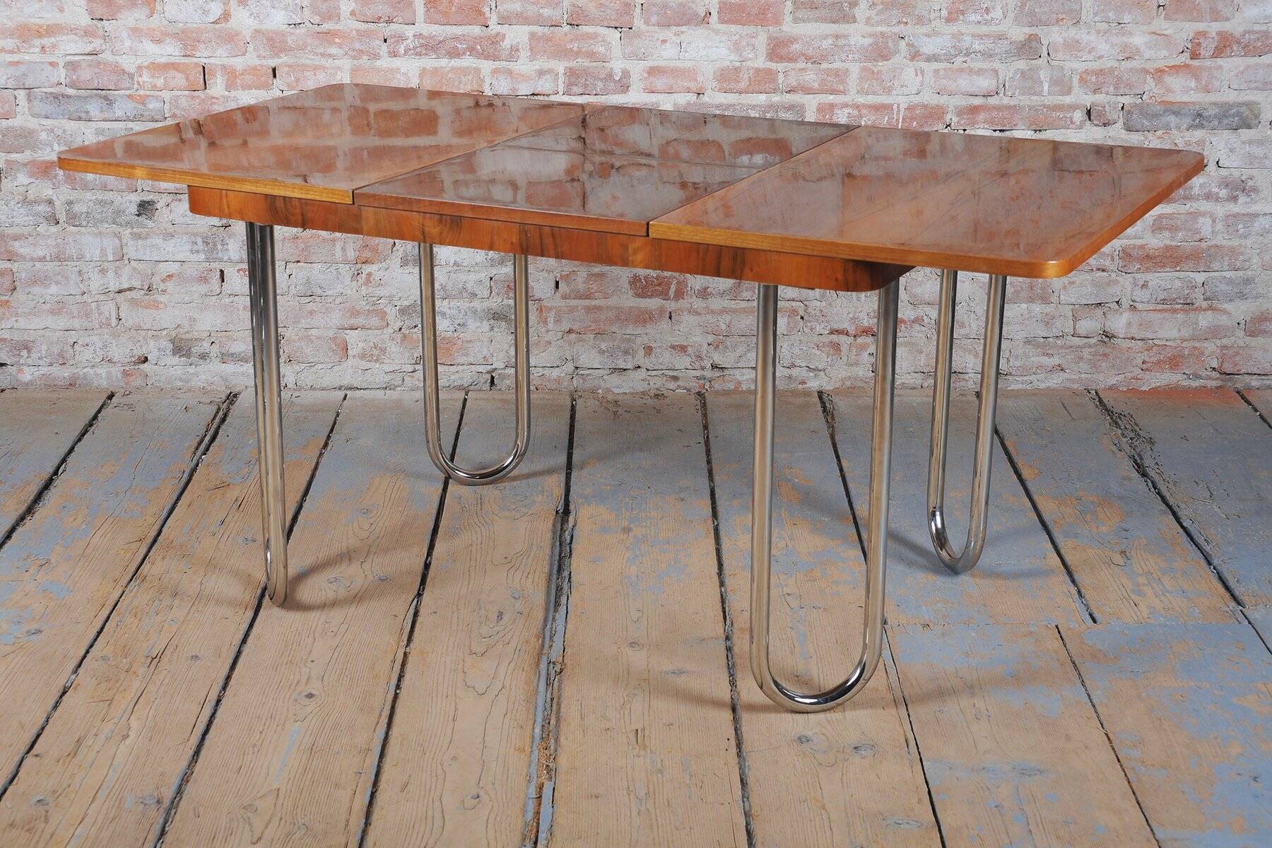 Bauhaus Folding Table in Oak by J. Halabala for Up Zavody, Czech, 1930s