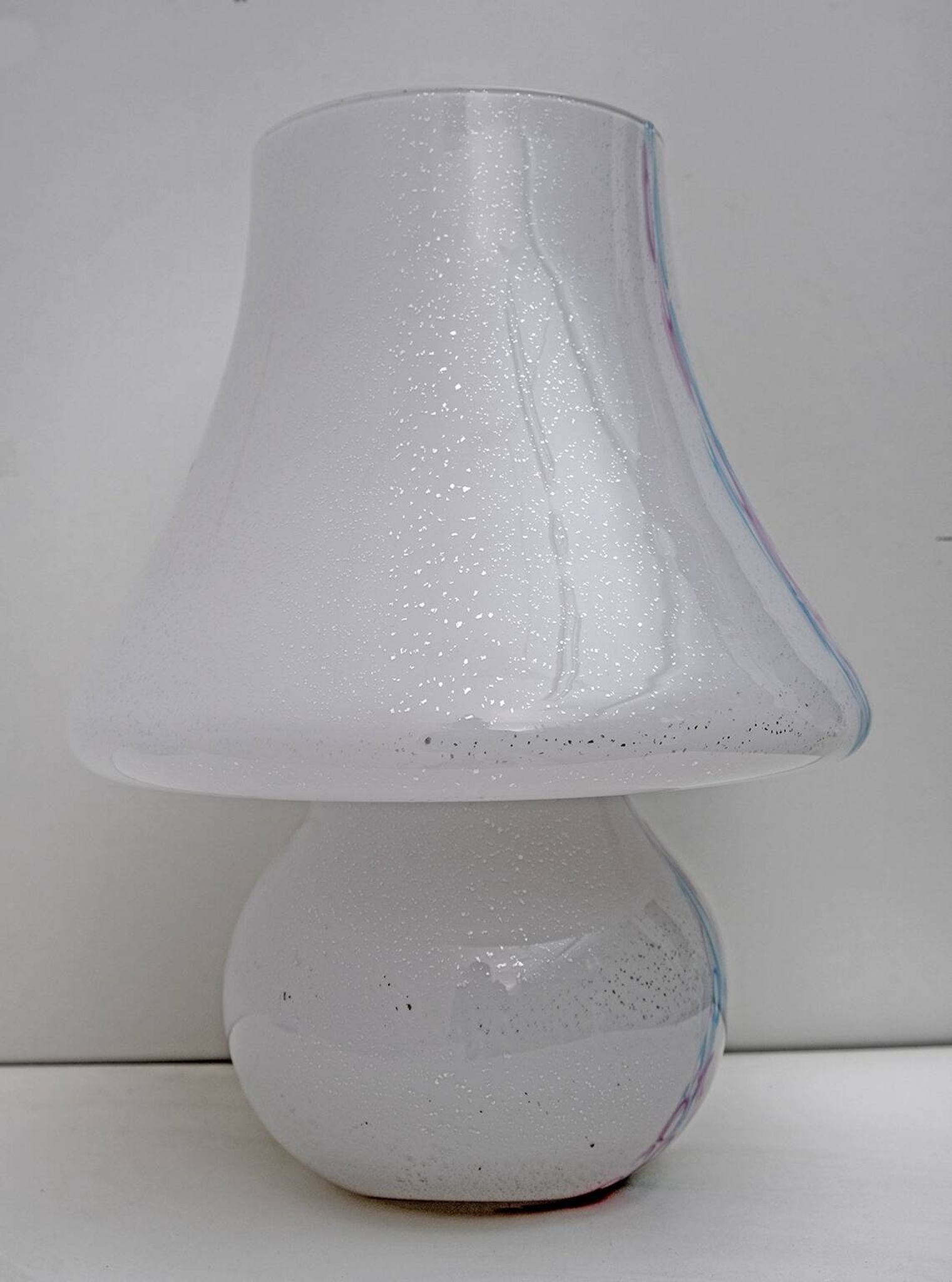 Venini Style Modern Italian Murano Glass Mushroom Table Lamp, 1980s
