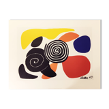 Lithograph Alexander Calder - spirals and petals -1969