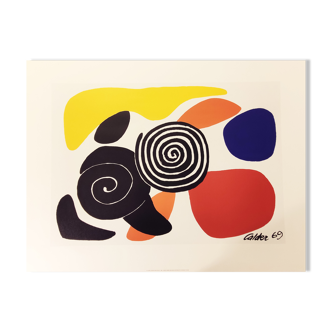 Lithograph Alexander Calder - spirals and petals -1969