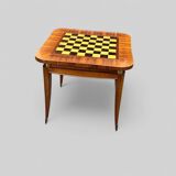 Art deco style mahogany and veneer game table