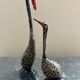 Pair ancient brass birds