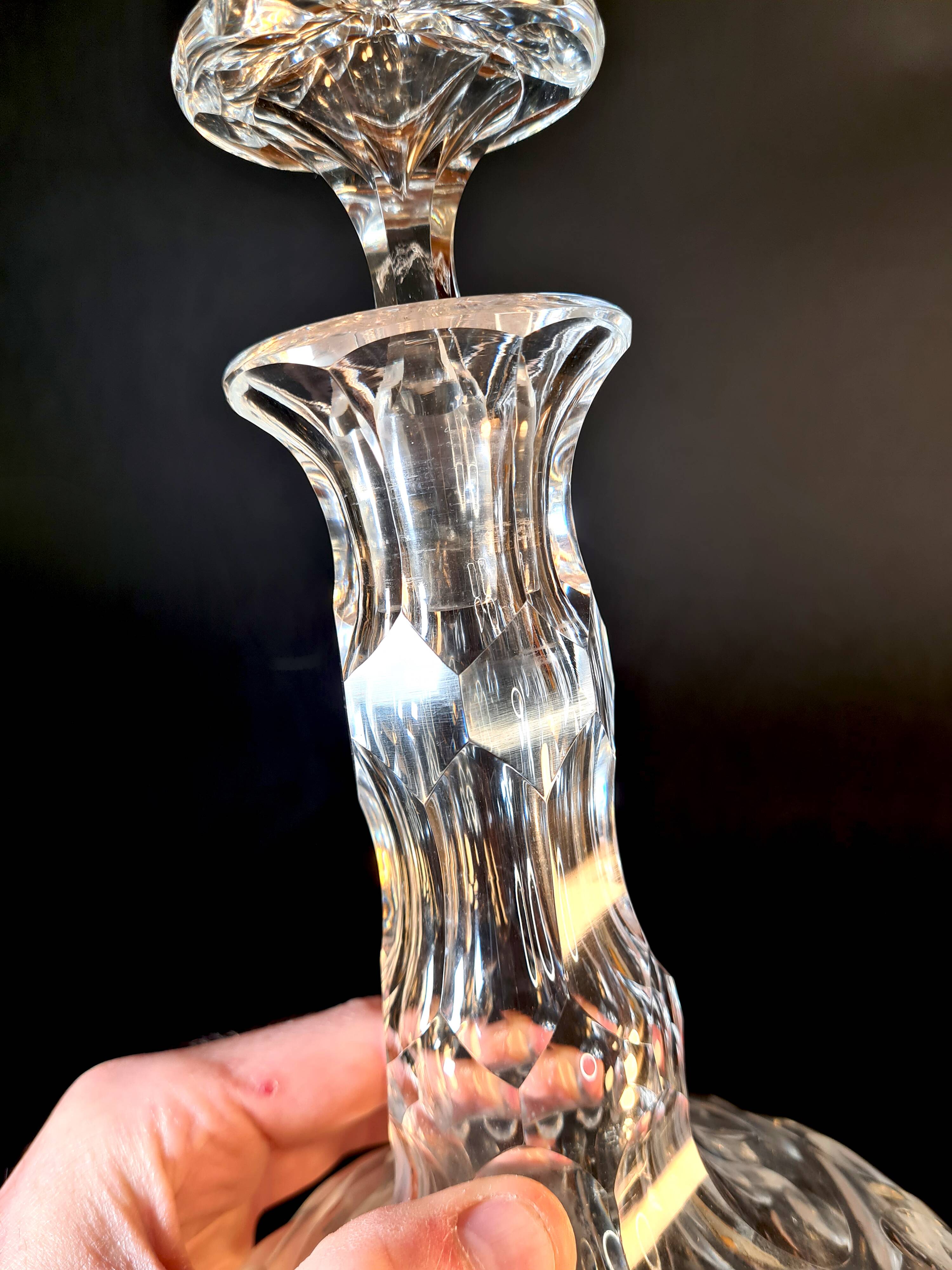 Cut crystal carafe – high-end piece, invoice from a prestigious brand.