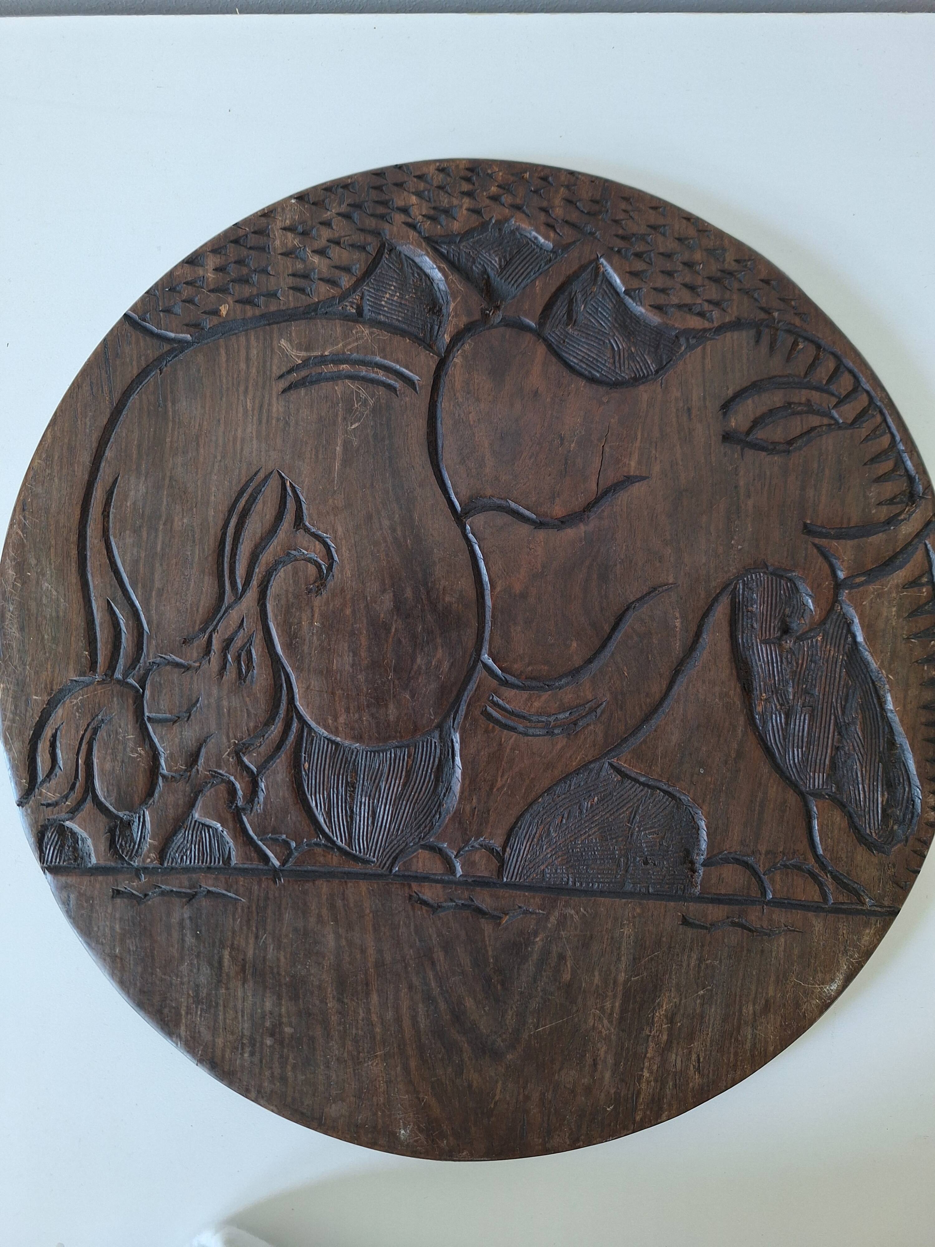 Wooden African Side Table