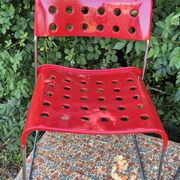 Omstak chair by Rodney Kinsman, vintage red metal.