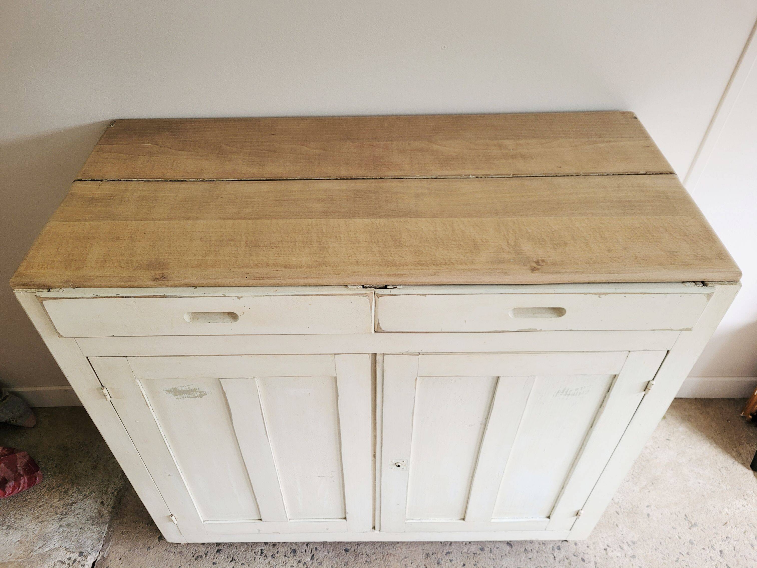 Antique Parisian sideboard in patinated wood