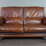 Set of a sheep leather design sofa and armchair