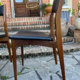 4 Scandinavian black leatherette chairs