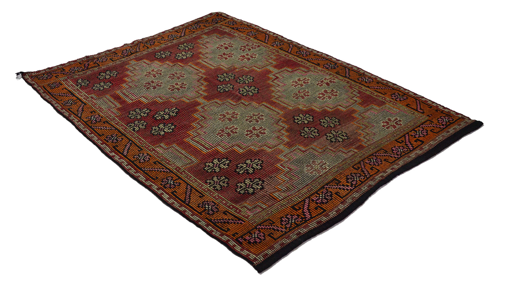 Anatolian handmade kilim rug 255 cm x 195 cm