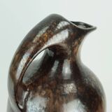 ruscha art VASE jug drip glaze shades of purple black brown 1970 80s