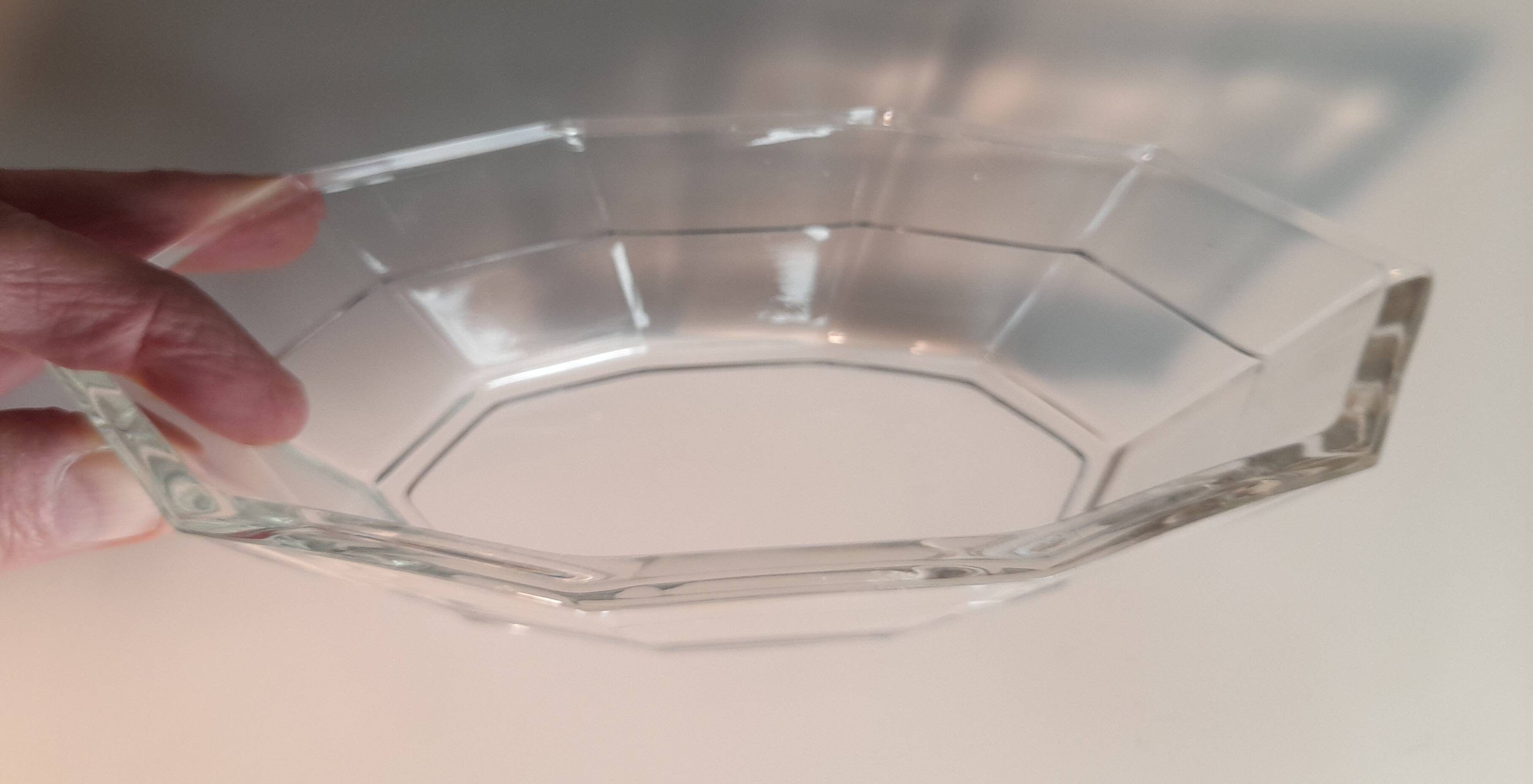 Set of 9 Art Deco Glass Faceted Ramekins